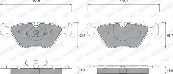 Ween 151-1267 - Тормозные колодки, дисковые, комплект www.autospares.lv