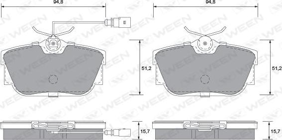 Ween 151-1209 - Brake Pad Set, disc brake www.autospares.lv