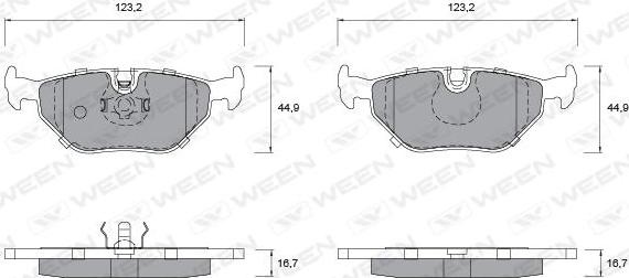 Ween 151-1200 - Тормозные колодки, дисковые, комплект www.autospares.lv