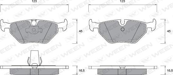 Ween 151-1203 - Brake Pad Set, disc brake www.autospares.lv