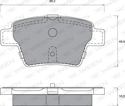 Ween 151-1207 - Тормозные колодки, дисковые, комплект www.autospares.lv