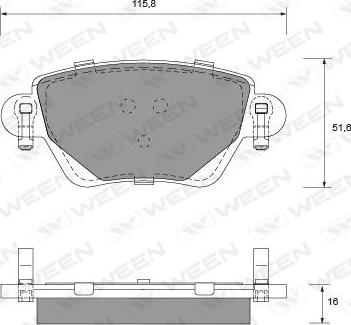 Ween 151-1218 - Тормозные колодки, дисковые, комплект www.autospares.lv