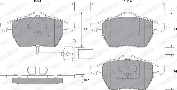 Ween 151-1286 - Bremžu uzliku kompl., Disku bremzes autospares.lv