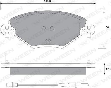 Ween 151-1282 - Тормозные колодки, дисковые, комплект www.autospares.lv