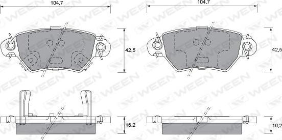 Ween 151-1237 - Тормозные колодки, дисковые, комплект www.autospares.lv