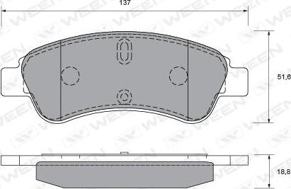 Ween 151-2563 - Тормозные колодки, дисковые, комплект www.autospares.lv