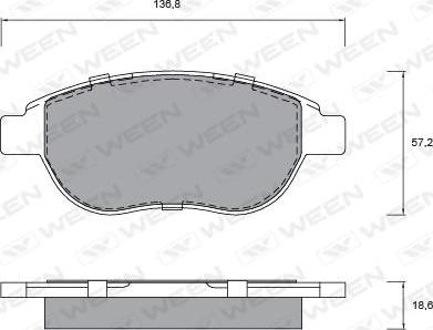 Ween 151-1277 - Тормозные колодки, дисковые, комплект www.autospares.lv