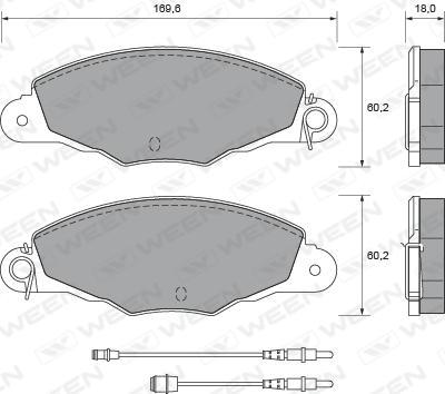 Ween 151-1794 - Bremžu uzliku kompl., Disku bremzes www.autospares.lv