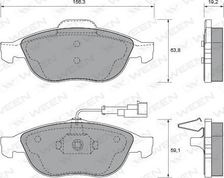 Ween 151-1796 - Brake Pad Set, disc brake www.autospares.lv