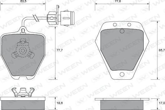 Ween 151-1791 - Bremžu uzliku kompl., Disku bremzes www.autospares.lv