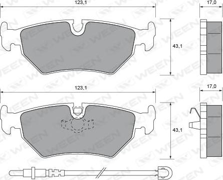 Ween 151-1748 - Тормозные колодки, дисковые, комплект www.autospares.lv