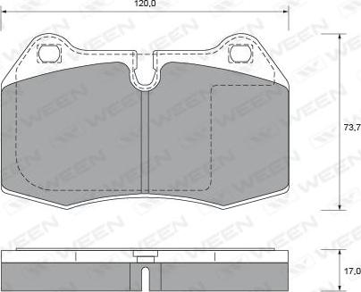 Ween 151-1754 - Bremžu uzliku kompl., Disku bremzes www.autospares.lv