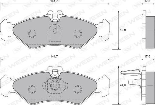 Ween 151-1752 - Тормозные колодки, дисковые, комплект www.autospares.lv