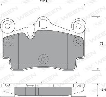 Ween 151-1762 - Тормозные колодки, дисковые, комплект www.autospares.lv