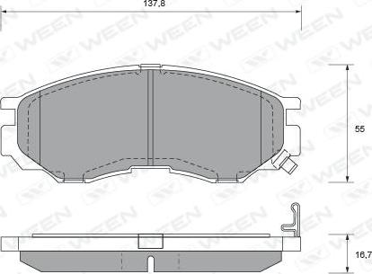 Ween 151-1767 - Bremžu uzliku kompl., Disku bremzes www.autospares.lv