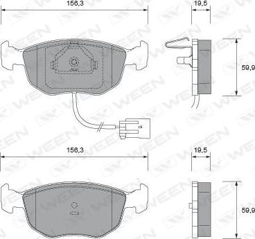 Ween 151-1708 - Bremžu uzliku kompl., Disku bremzes www.autospares.lv