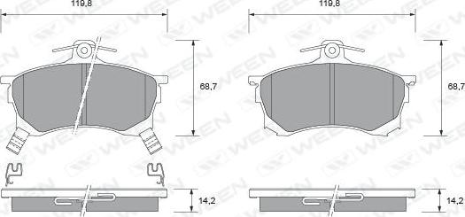 Ween 151-1710 - Bremžu uzliku kompl., Disku bremzes www.autospares.lv