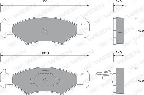 Ween 151-1725 - Bremžu uzliku kompl., Disku bremzes www.autospares.lv