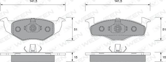 Ween 151-1720 - Тормозные колодки, дисковые, комплект www.autospares.lv