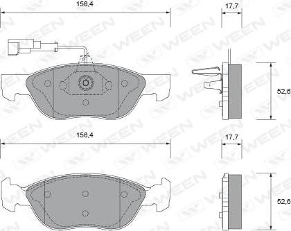 Ween 151-1771 - Bremžu uzliku kompl., Disku bremzes www.autospares.lv