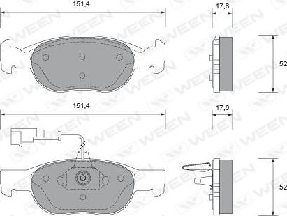 Ween 151-1772 - Bremžu uzliku kompl., Disku bremzes www.autospares.lv