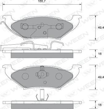 Ween 151-2444 - Bremžu uzliku kompl., Disku bremzes www.autospares.lv