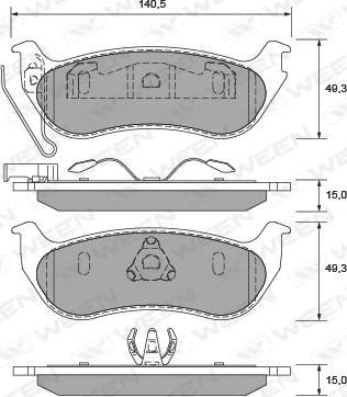 Ween 151-2405 - Bremžu uzliku kompl., Disku bremzes autospares.lv