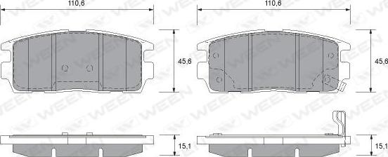 Ween 151-2594 - Тормозные колодки, дисковые, комплект www.autospares.lv