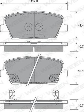 Ween 151-2598 - Bremžu uzliku kompl., Disku bremzes www.autospares.lv