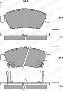 Ween 151-2555 - Bremžu uzliku kompl., Disku bremzes www.autospares.lv