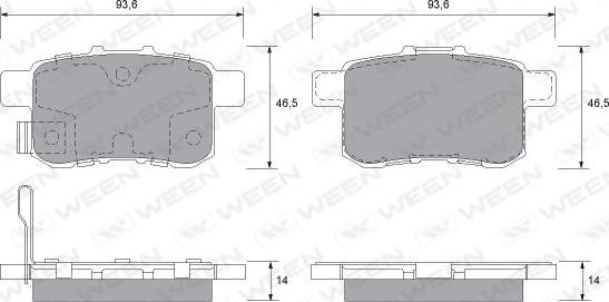 Ween 151-2569 - Bremžu uzliku kompl., Disku bremzes www.autospares.lv