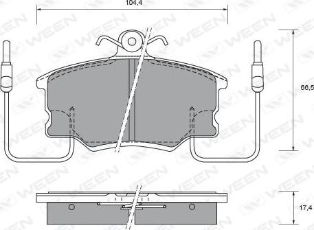 Ween 151-2505 - Bremžu uzliku kompl., Disku bremzes autospares.lv