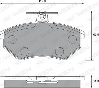 Ween 151-2515 - Тормозные колодки, дисковые, комплект www.autospares.lv