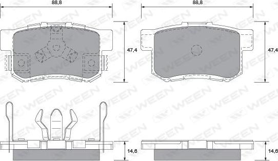 Ween 151-2589 - Bremžu uzliku kompl., Disku bremzes www.autospares.lv