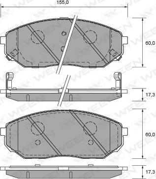 Ween 151-2580 - Bremžu uzliku kompl., Disku bremzes www.autospares.lv