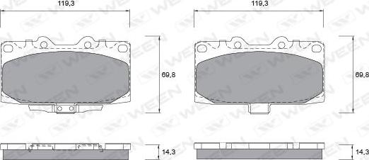 Ween 151-2574 - Bremžu uzliku kompl., Disku bremzes www.autospares.lv