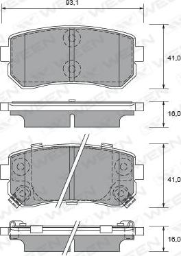 Ween 151-2571 - Bremžu uzliku kompl., Disku bremzes autospares.lv