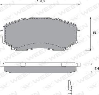 Ween 151-2573 - Brake Pad Set, disc brake www.autospares.lv