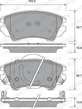 Ween 151-2692 - Bremžu uzliku kompl., Disku bremzes www.autospares.lv