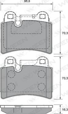 Ween 151-2654 - Bremžu uzliku kompl., Disku bremzes autospares.lv