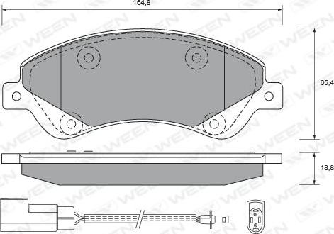 Ween 151-2655 - Bremžu uzliku kompl., Disku bremzes www.autospares.lv