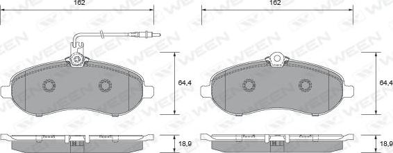 Ween 151-2651 - Bremžu uzliku kompl., Disku bremzes www.autospares.lv