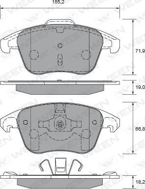 Ween 151-2630 - Тормозные колодки, дисковые, комплект www.autospares.lv