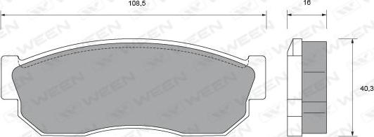 Ween 151-2091 - Bremžu uzliku kompl., Disku bremzes www.autospares.lv