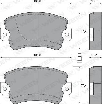 Ween 151-2059 - Bremžu uzliku kompl., Disku bremzes autospares.lv