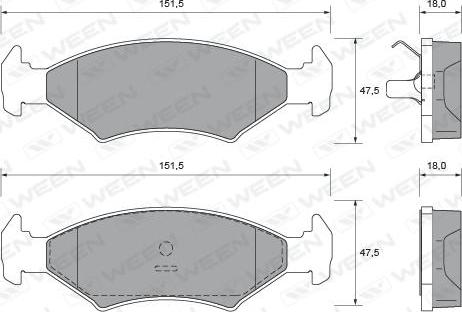 Ween 151-2065 - Bremžu uzliku kompl., Disku bremzes www.autospares.lv