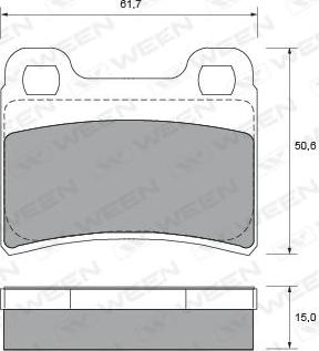 Ween 151-2005 - Тормозные колодки, дисковые, комплект www.autospares.lv