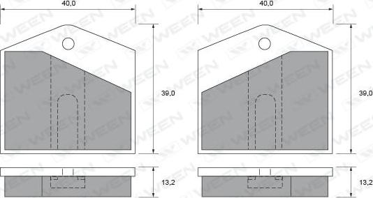 Ween 151-2008 - Bremžu uzliku kompl., Disku stāvbremze www.autospares.lv