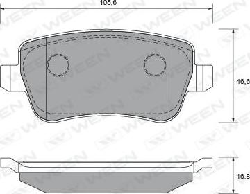 Ween 151-2003 - Тормозные колодки, дисковые, комплект www.autospares.lv