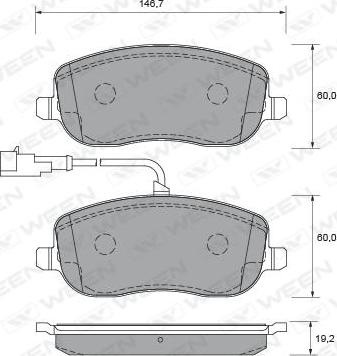 Ween 151-2002 - Bremžu uzliku kompl., Disku bremzes www.autospares.lv